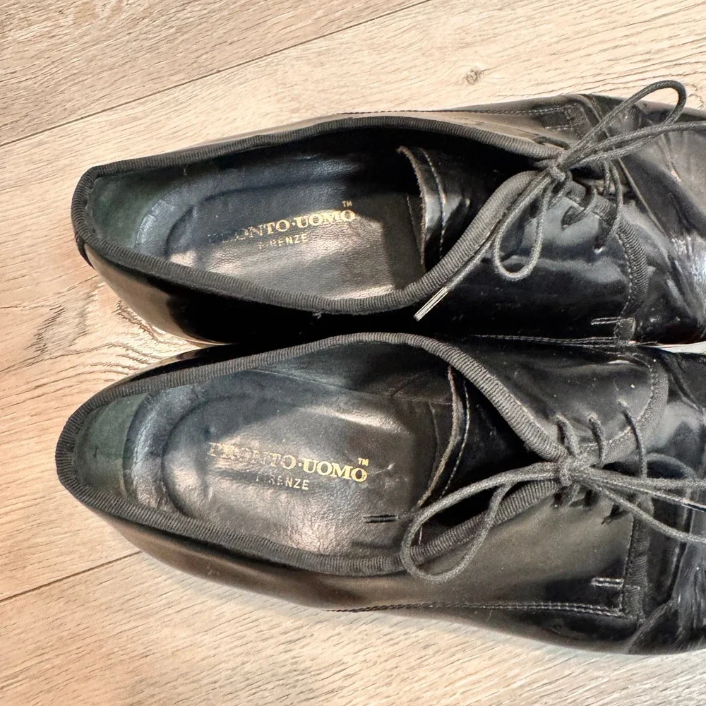 Pronto Uomo Men's Black Patent Leather Oxford‎ Dress Shoes Size 13 M Tuxedo